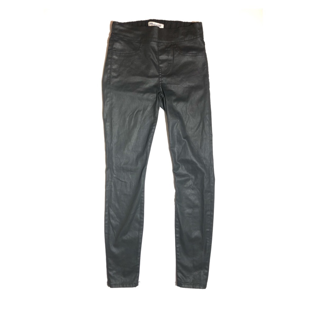 Madewell Coated Denim Black Skinny Skinny Pants